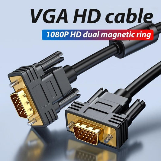 VGA Cable 1080P HD Male To Male Bold Extension Cable Cord Gold Plated Connectors Support 1080P Full HD For Computer Laptop Projector HDTV Monitor